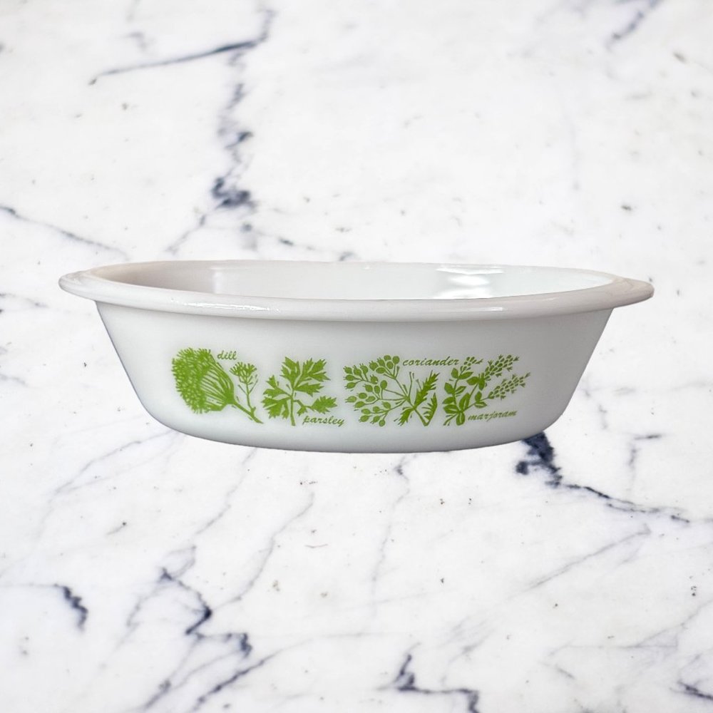 Glasbake Herb Garden 1 Quart Baking Casserole Dish